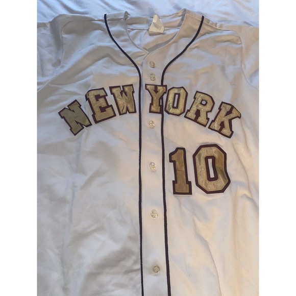 Rawlings PHIL RIZZUTO 10 NEW YORK YANKEES WHite Gold JERSEY Size XL Extra LARGE - Picture 3 of 12
